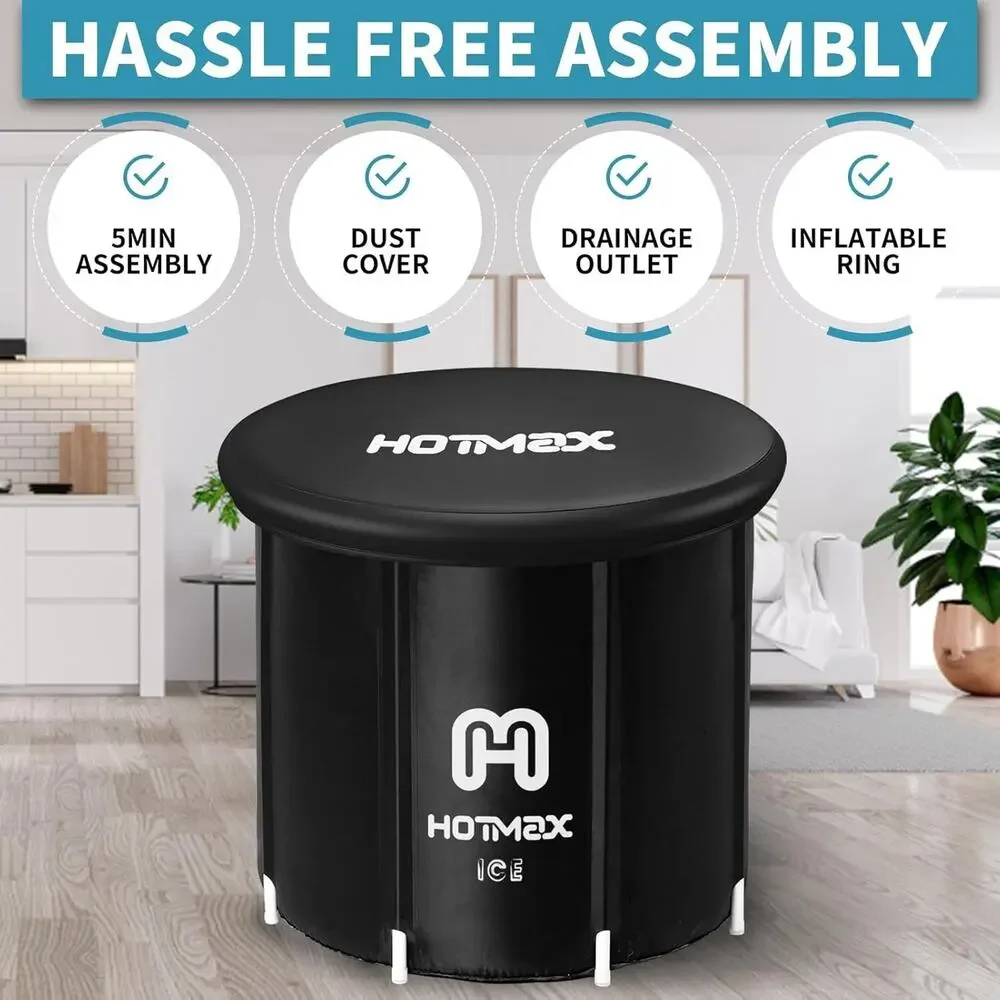 HotMax Portable Ice Bath Tub for Adults, Large Cold Plunge Tub 31.5 x 31.5 x 29.